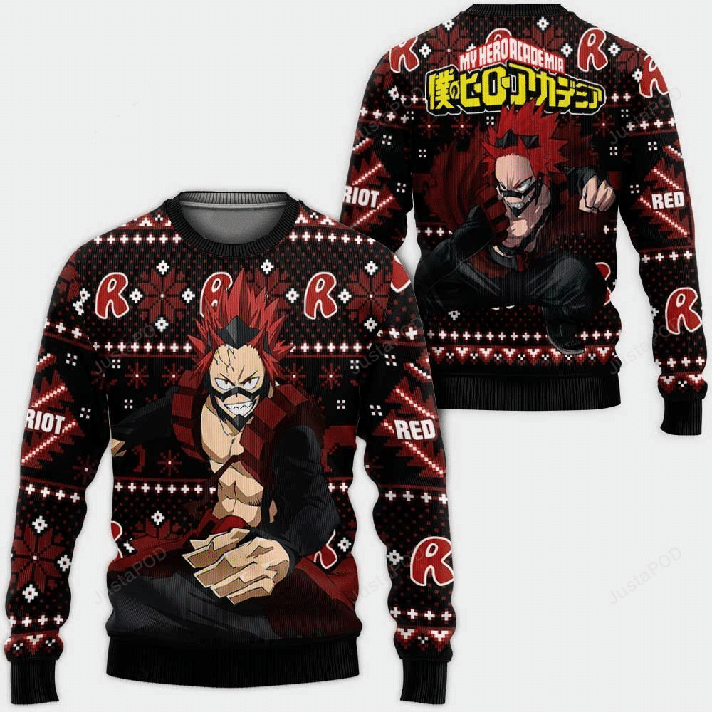 Kirishima Eijirou My Hero Academia Anime Christmas Wool Knitted Ugly ...