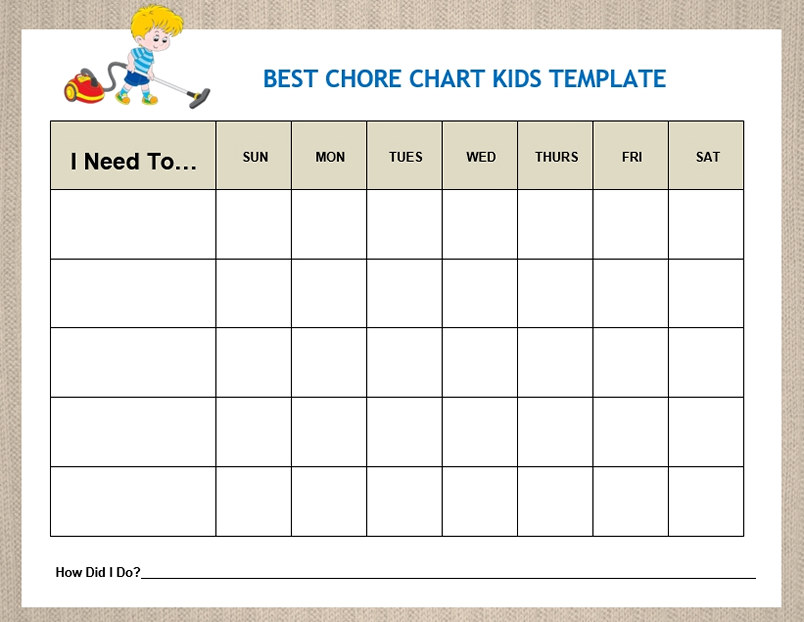 10+ Printable Chore Charts For Kids