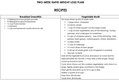 fast metabolism diet phase 1 sample menu