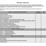 Simple Proposal Checklist Template