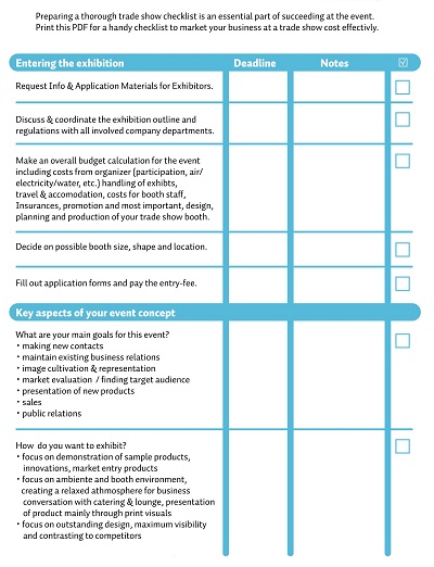 Trade Show Exhibition Checklist