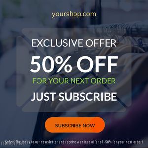 Free Subscribe and Discount Banner Design Template