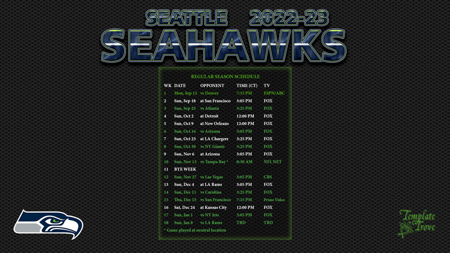 Printable Seattle Seahawks Schedule 2024 Calendar - gilli marika