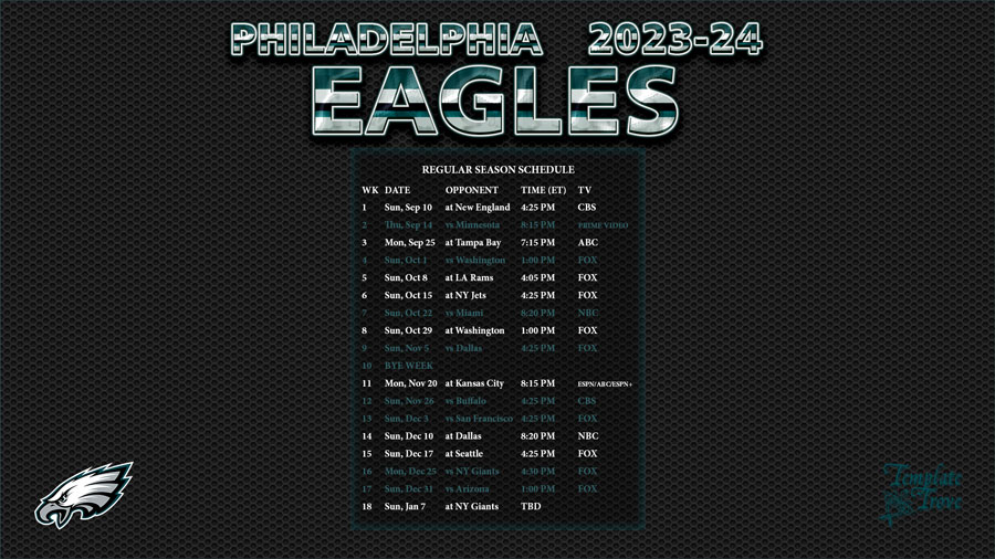 Eagles 2024 Schedule Release Date Pdf - Hilda Larissa