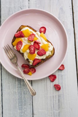 Berry Mango Ricotta Brioche Bruschetta