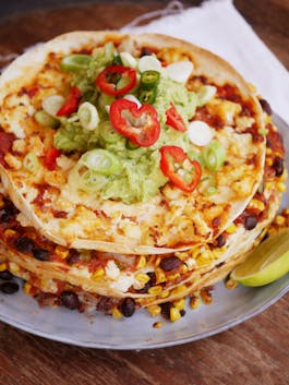 Mexican Tortilla Stack with Smashed Avo P TENINA