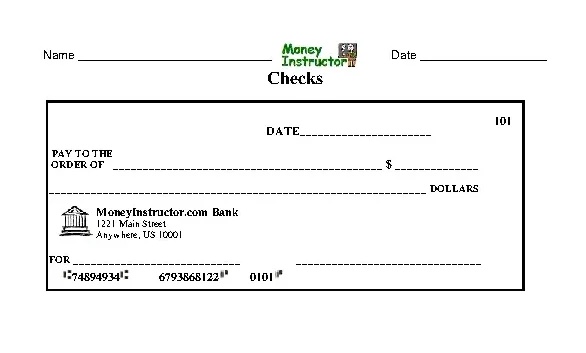 Printable Blank Check Template Pdf Format