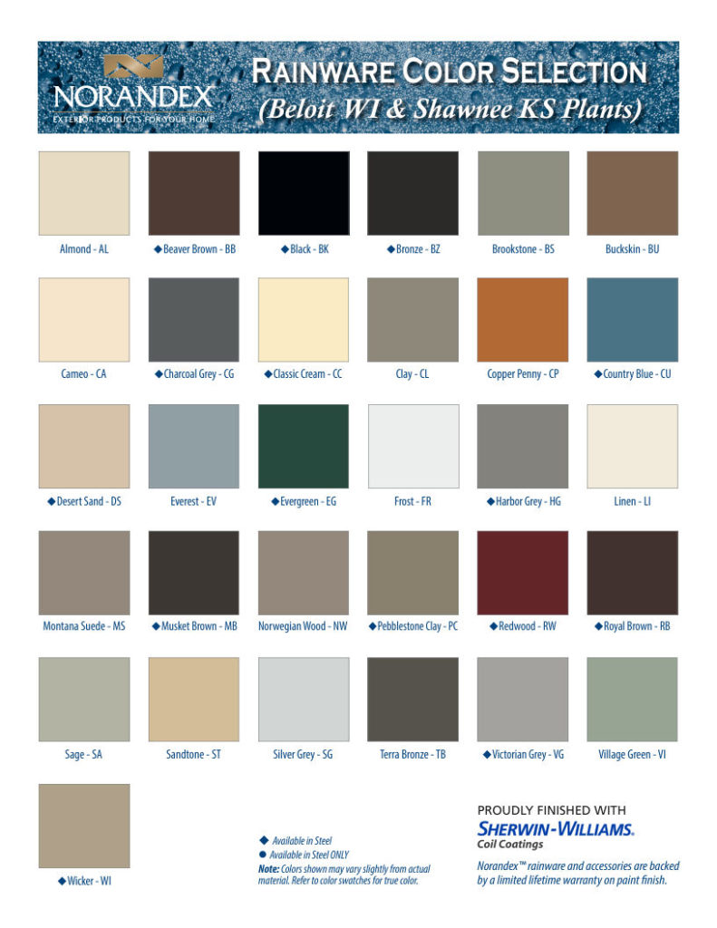 Alcoa Color Chart The Gutter Company