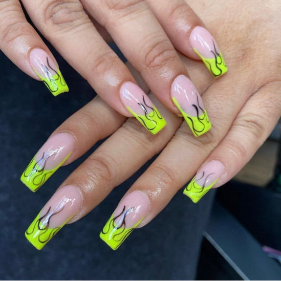 shades of green nail color ideas. lime green nail ideas, lime green nails, lime green nail color, lime green nail designs, lime green nails 2022, green nails, summer nails, green nails acrylic, lime green nails short, lime green french tip nails, swirl green nails