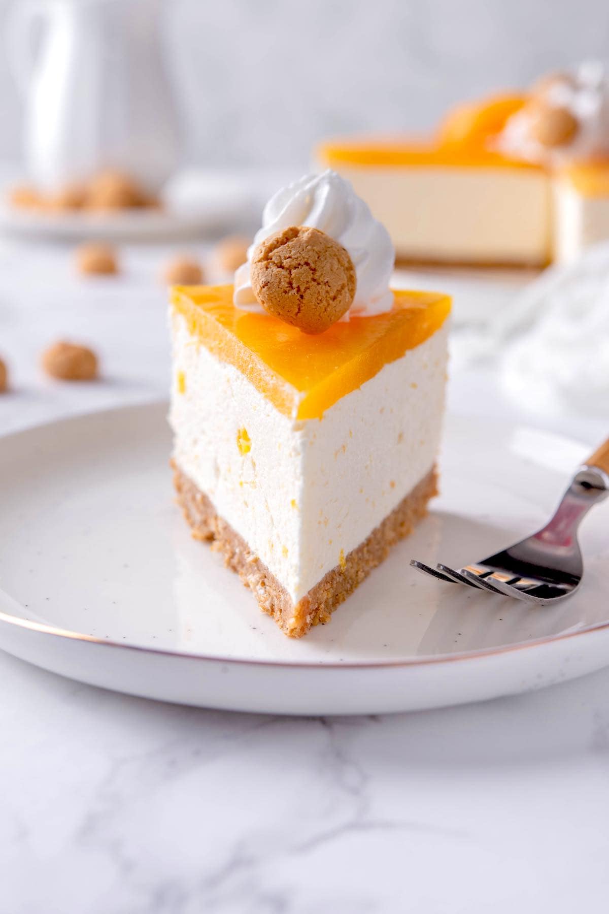 peach cheesecake.