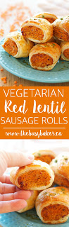 Vegetarian Red Lentil Sausage Rolls make the perfect vegetarian appetizer! www.thebusybaker.ca