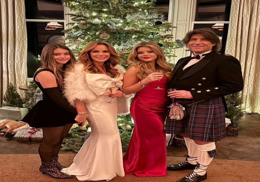 Amanda Holden stuns in white gown with lookalike daughters for New Year celebrations