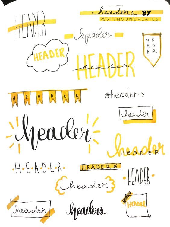 bullet journal headers