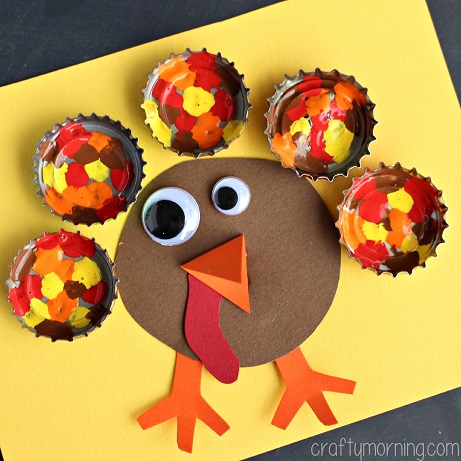 Bottle-cap-turkey-craft