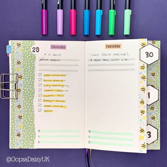 bullet journal dutch door weekly