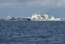 Chinese ship and Philippine vessel