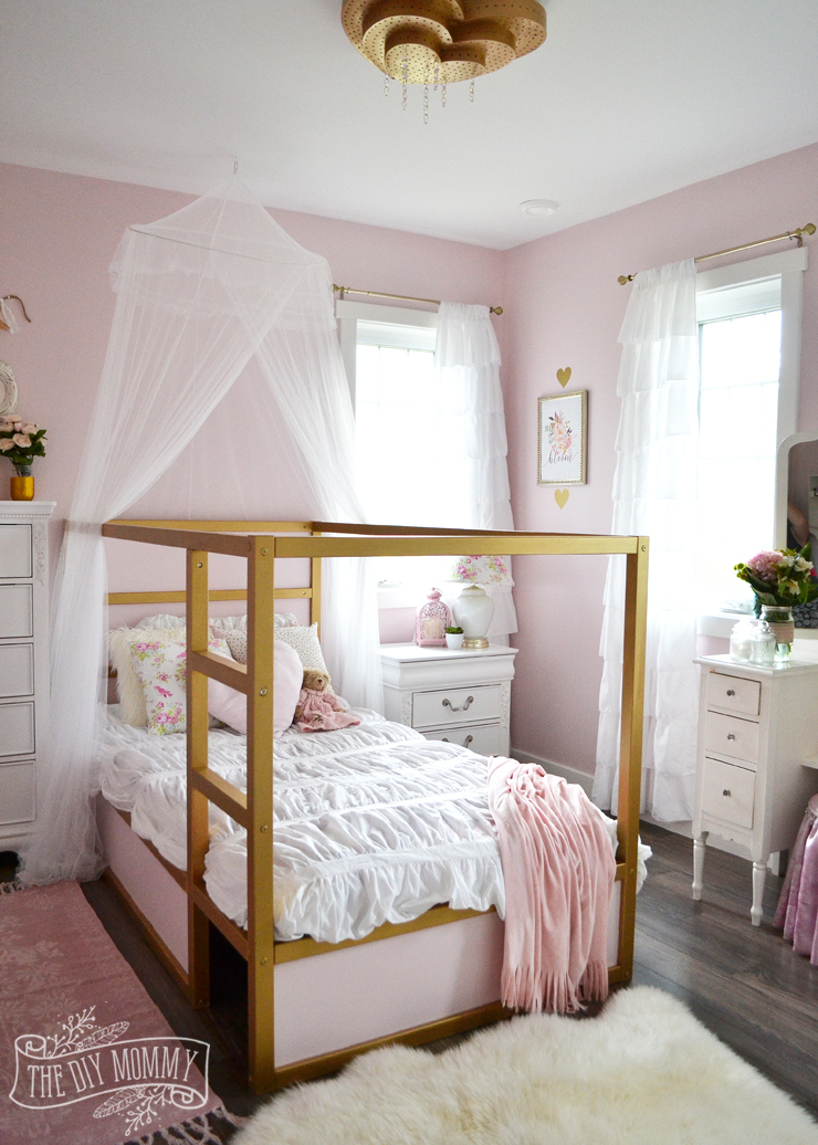 A Pink  White Gold  Shabby Chic Glam Girls  Bedroom  