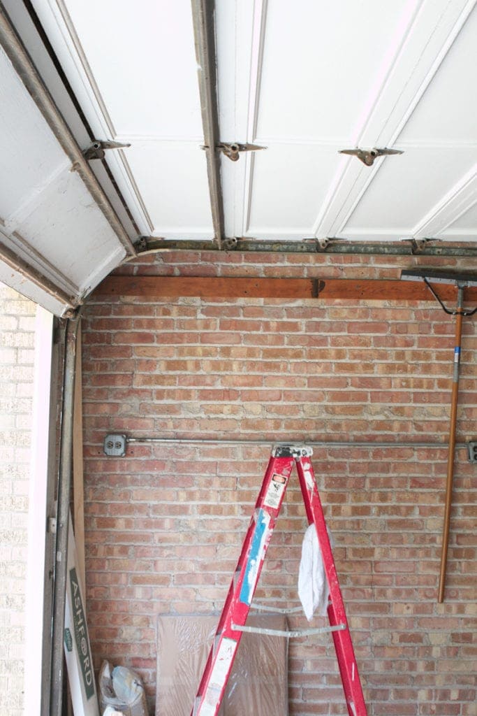 ladder inside of the garage 