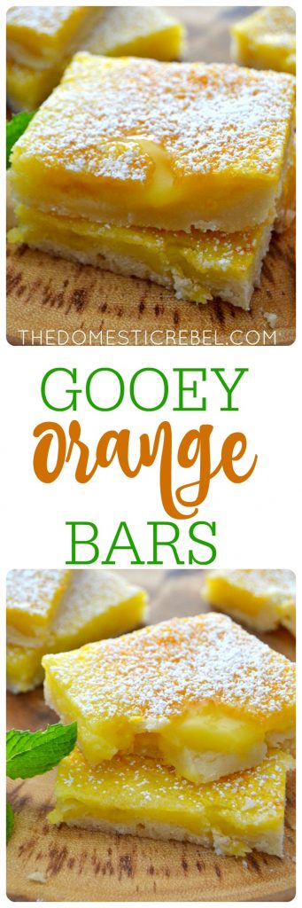 Gooey Orange Bars collage