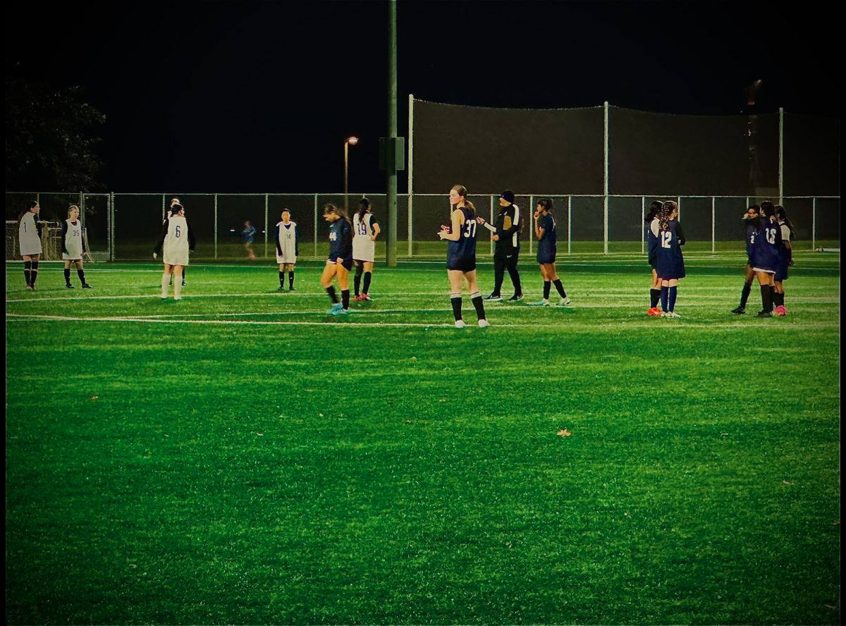 Dublin girls scrimmaging at tryouts, working hard even into the night!