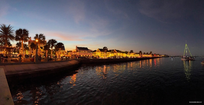 St. Augustine Nights of Lights Water front View