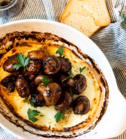 Baked Ricotta with Mushroom Confit