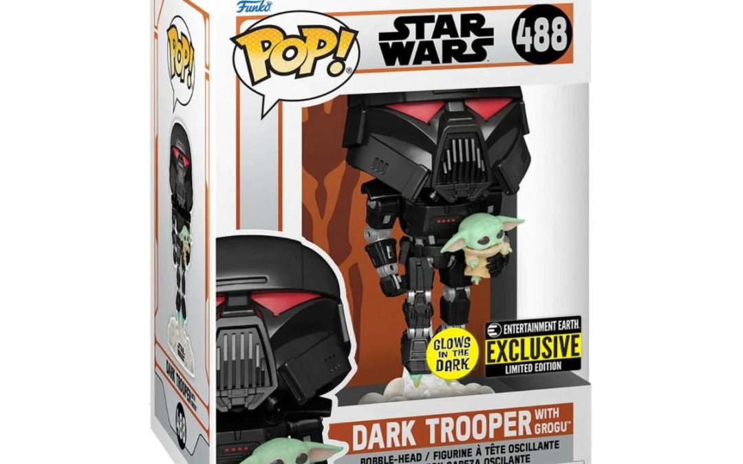 New The Mandalorian Dark Trooper with Grogu (Glow in the Dark) Funko Pop! Bobble Head Toy available!