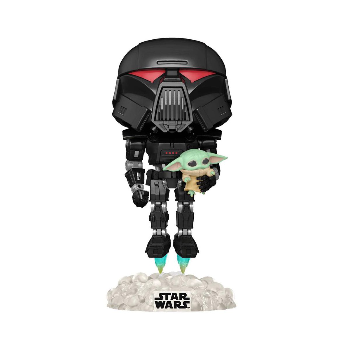 TM Dark Trooper with Grogu (Glow in the Dark) Funko Pop! Bobble Head Toy 2