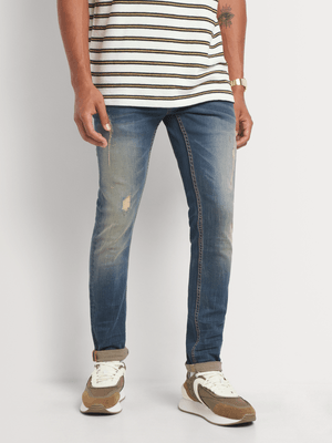 Fabiani Men's Tea Stain Fashion Skinny Denim Jean