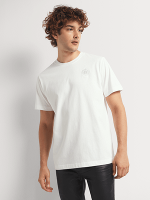 Fabiani Men's White Crest & Woven Patch T-shirt