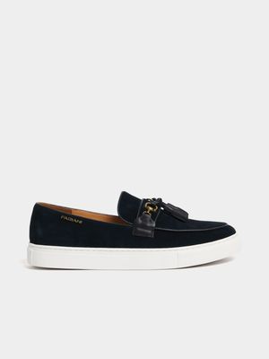 Fabiani Men's Navy Suede Bit & Tassel Slip On