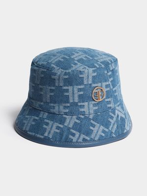 Kids Bold FF Logo Denim Bucket Hat