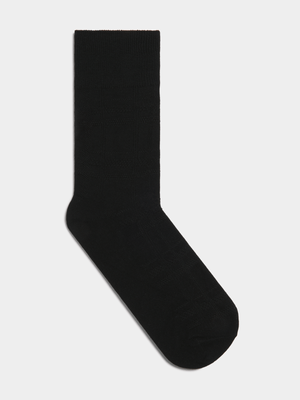 Fabiani Men's Black Self Pattern Jaquard Window Pane Socks