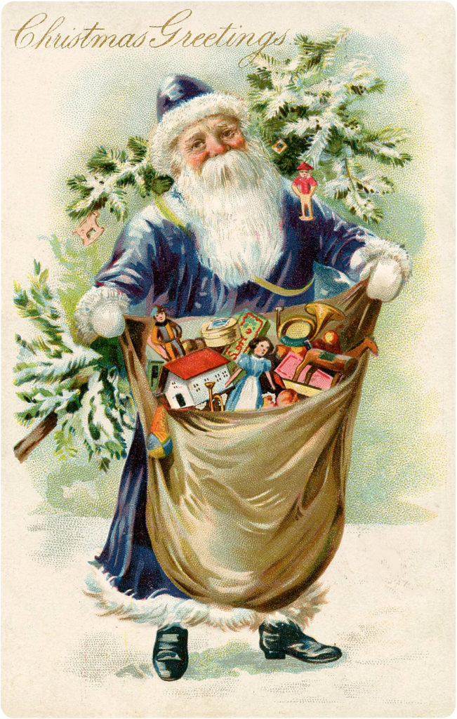 Victorian Santa with Blue Robe