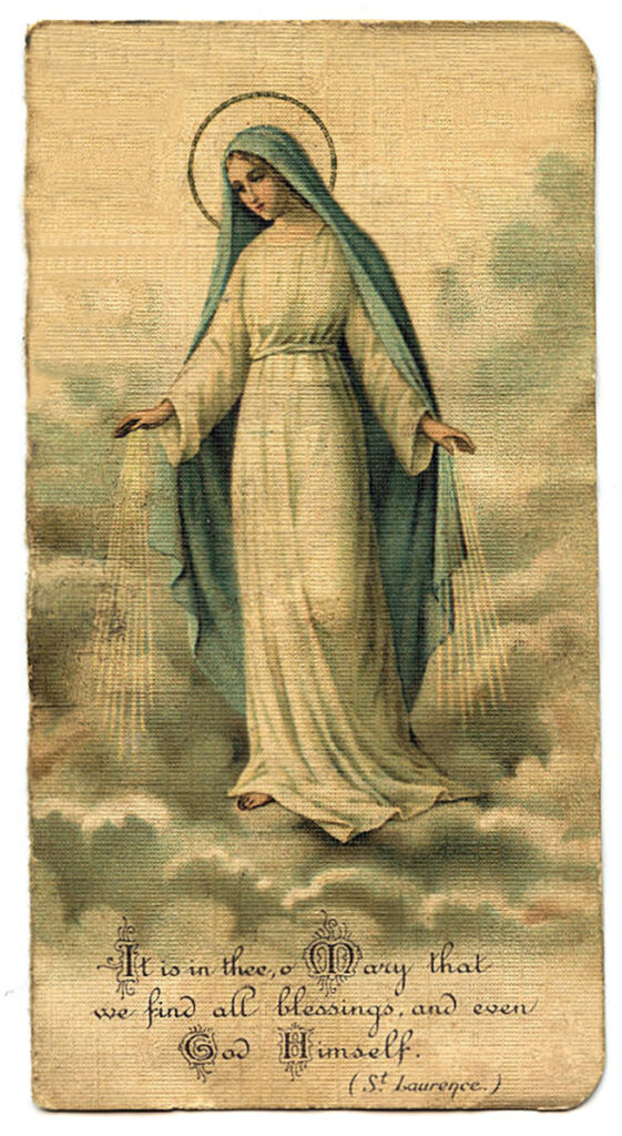 virgin Mary holy card image