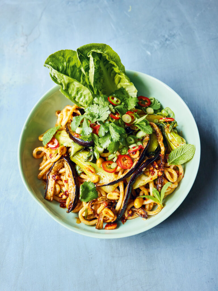 Jamie Oliver Easy Air Fryer Aubergine Noodles Recipe