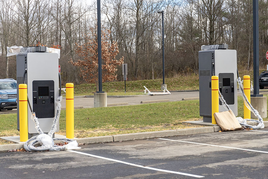 There will be three new electric vehicle chargers on campus that will be operational by Spring 2025. Two superchargers have been added on the south end of the Athletics and Events Center.