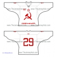 Hammer and Sickle USSR Soviet Russian Hockey Jersey Light