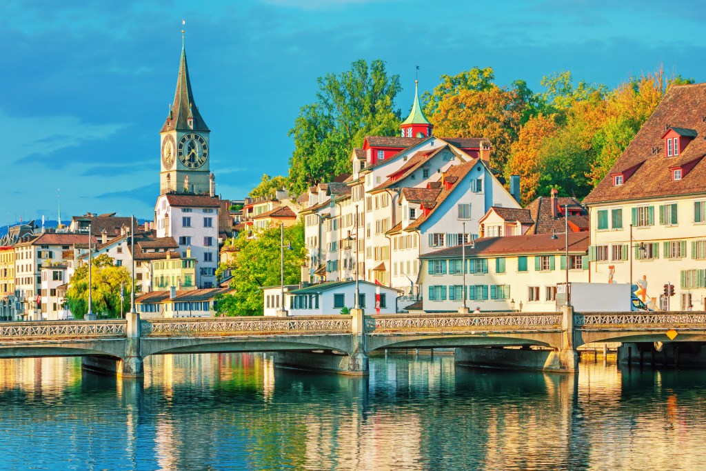 Historic Zurich City Center, Switzerland jigsaw puzzle in Bridges puzzles on TheJigsawPuzzles.com