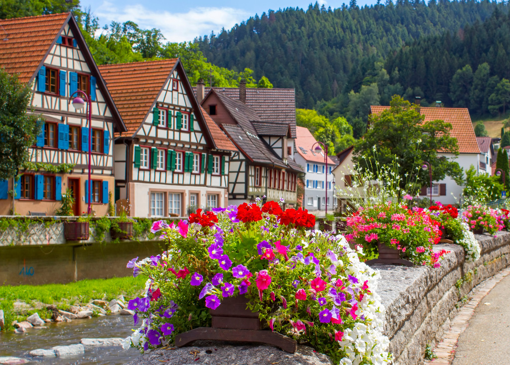 Schiltach in Black Forest, Germany jigsaw puzzle in Street View puzzles on TheJigsawPuzzles.com