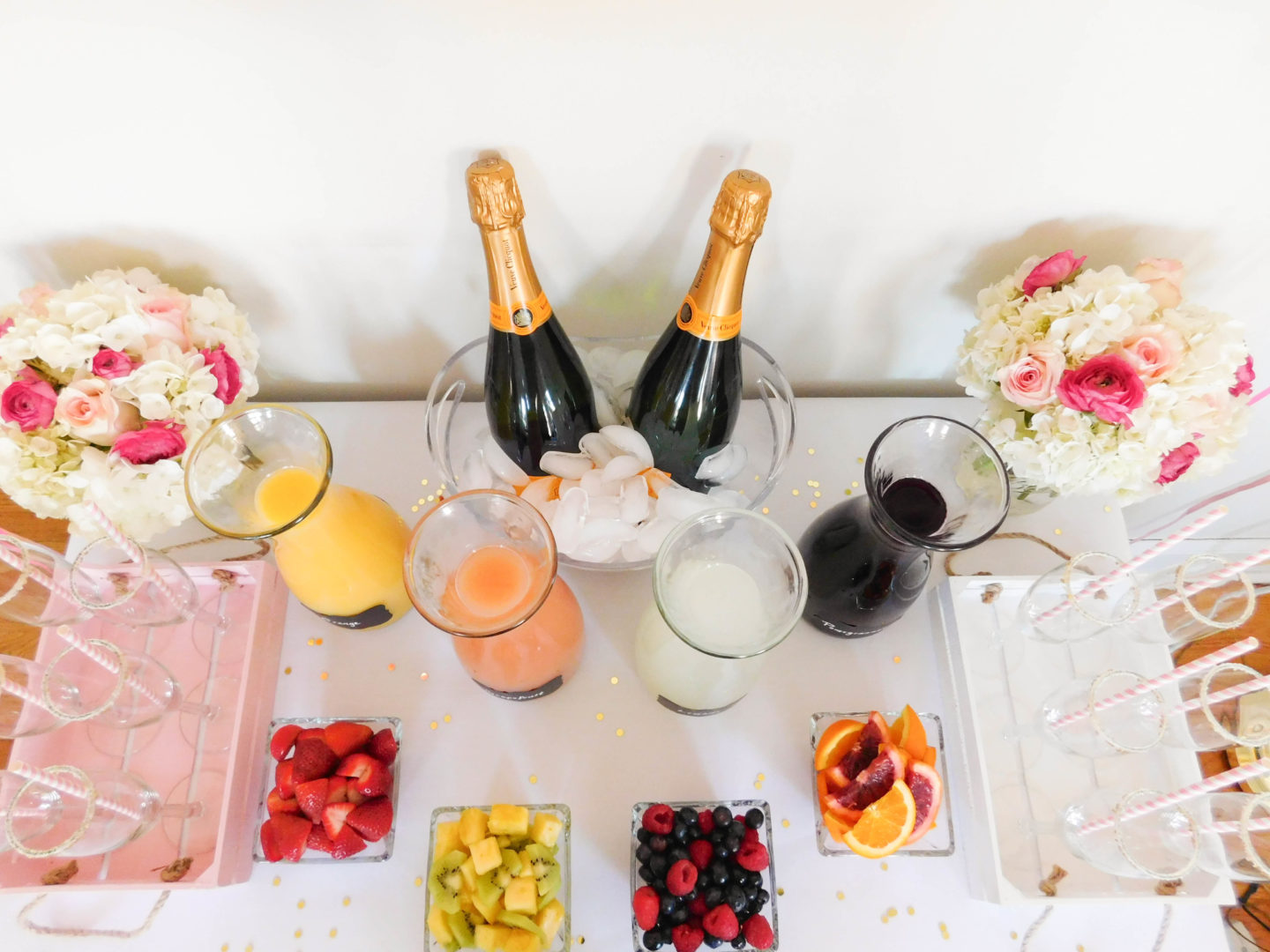 A colorful and glam DIY mimosa bar brunch