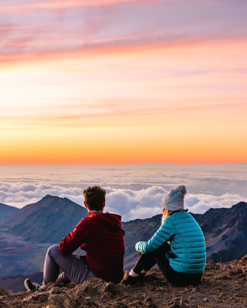 Watching the sunrise at Haleakala National park