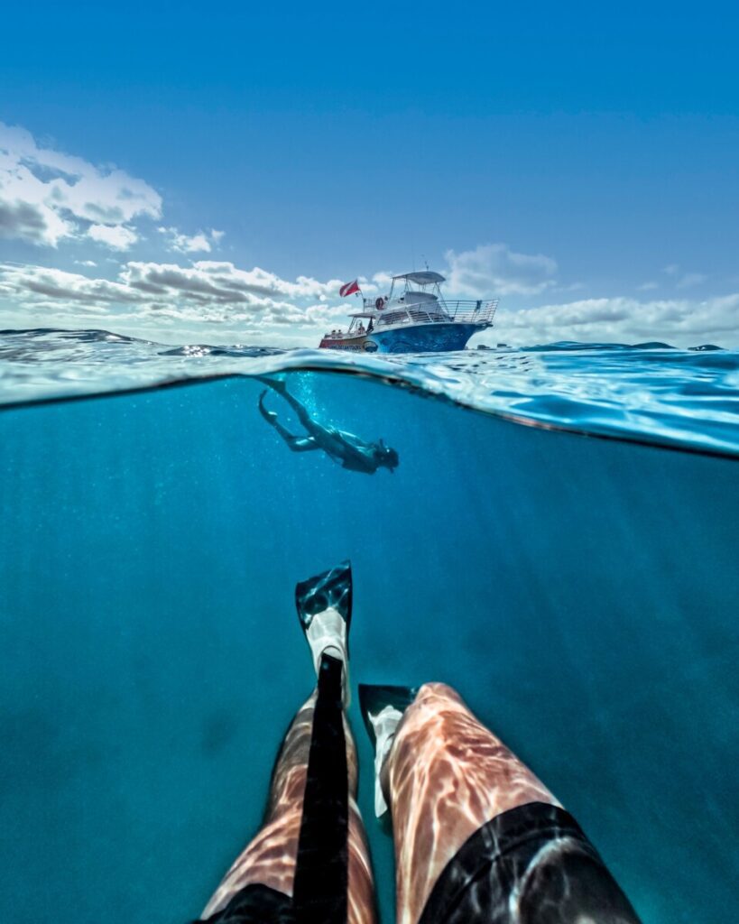 Snorkeling off the coast of Waikiki