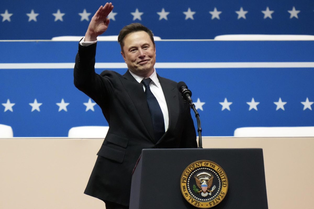 Tesla, SpaceX and X CEO Elon Musk gestures while speaking during an inauguration event at Capital One Arena on Jan. 20, 2025, in Washington, DC. Donald Trump takes office for his second term as the 47th president of the United States. 