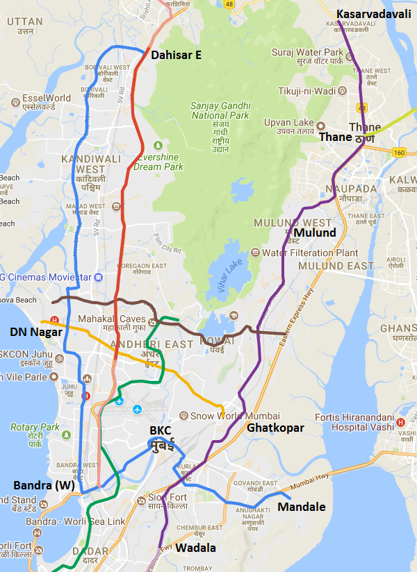 High Resolution Mumbai Metro Route Map / Metro map delhi showing all ...