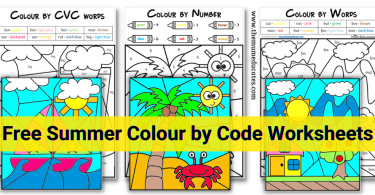 Colour by code worksheets