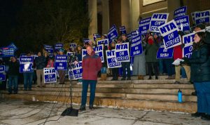 Michael Zilles, NTA President, speaks on the unions decision to strike Thursday, Jan. 18.