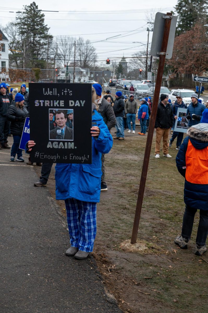 Teachers rally at the Education Center on their fifteenth day of strike Friday, Feb. 2.