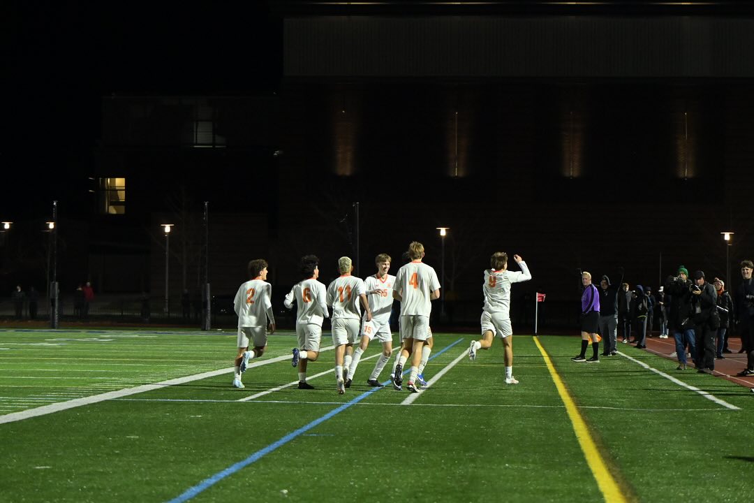 The Tigers celebrate after first goal marking their 1-0 lead Saturday, Nov. 24.