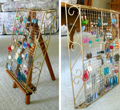 Jewellery Hanging Earring Storage DIY 5